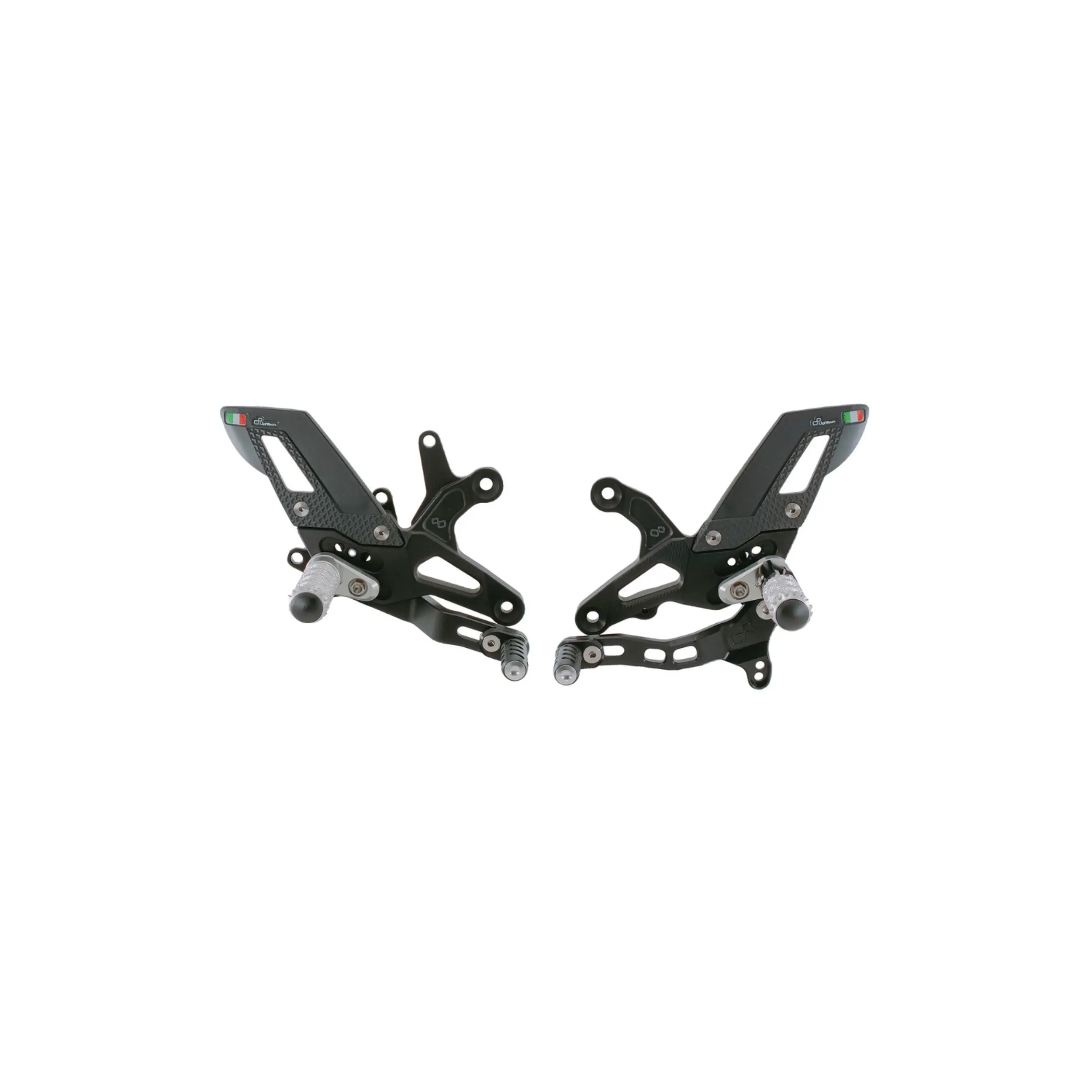Lightech Kawasaki ZX6R/636R 09-25 Adjustable Rear Sets With Fixed Foot Pegs, Reverse Shifting