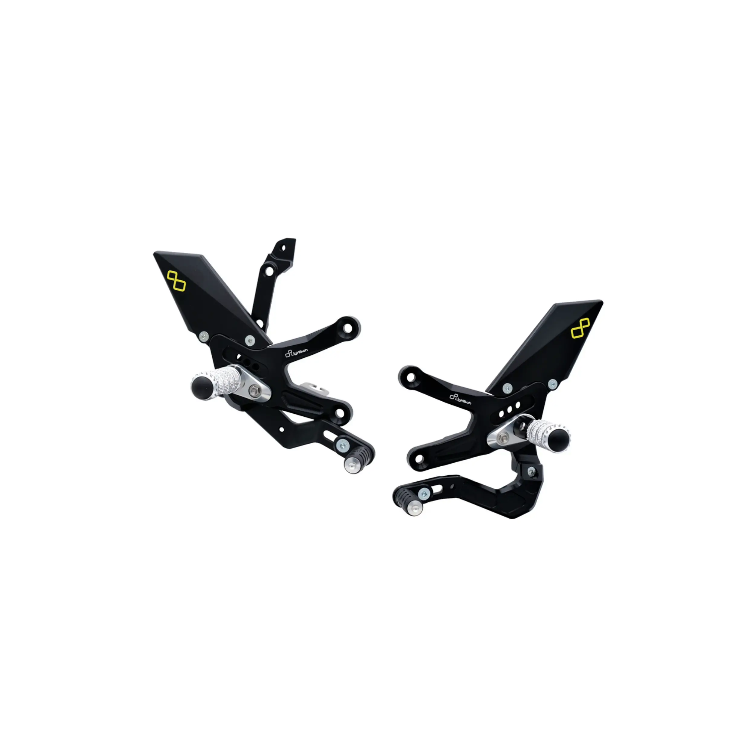 Lightech Kawasaki ZX10R 21> Adjustable Rear Sets With Fixed Foot Pegs, Reverse Shifting