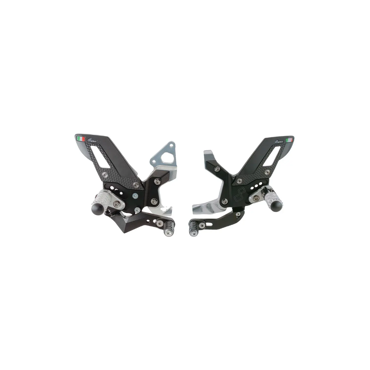 LighTech Ducati V2 Adjustable Rear Sets With Fold Up Foot Pegs - Reverse Shift