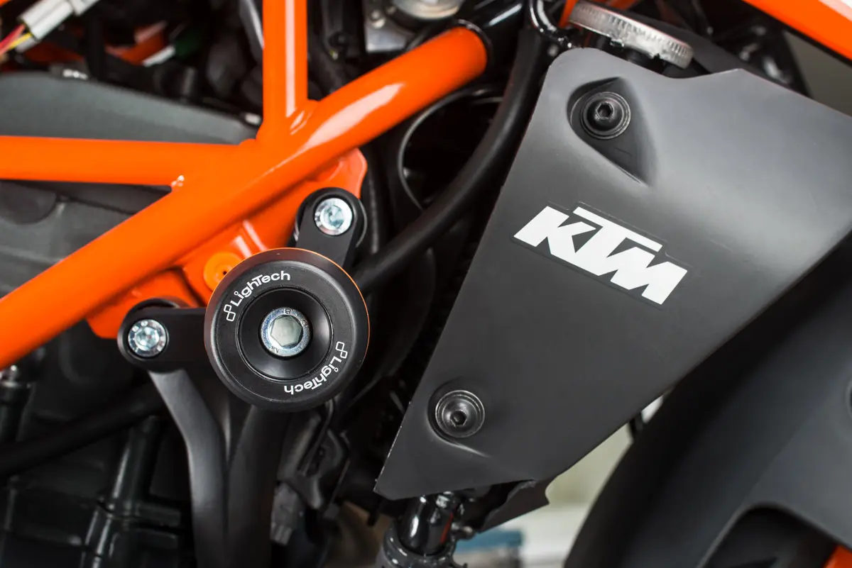 LighTech KTM Duke 125/390 Shock Absorbing Frame Sliders Kit - Image 3
