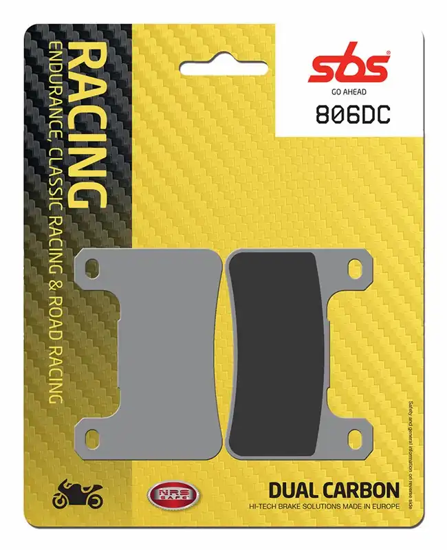 SBS 806DC BRAKE PADS ORGANIC RACING - DUAL CARBON ROAD - ZX4R / ZX10R