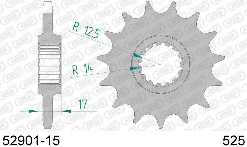 AFAM FRONT SPROCKET 15T 525 AF15290115
